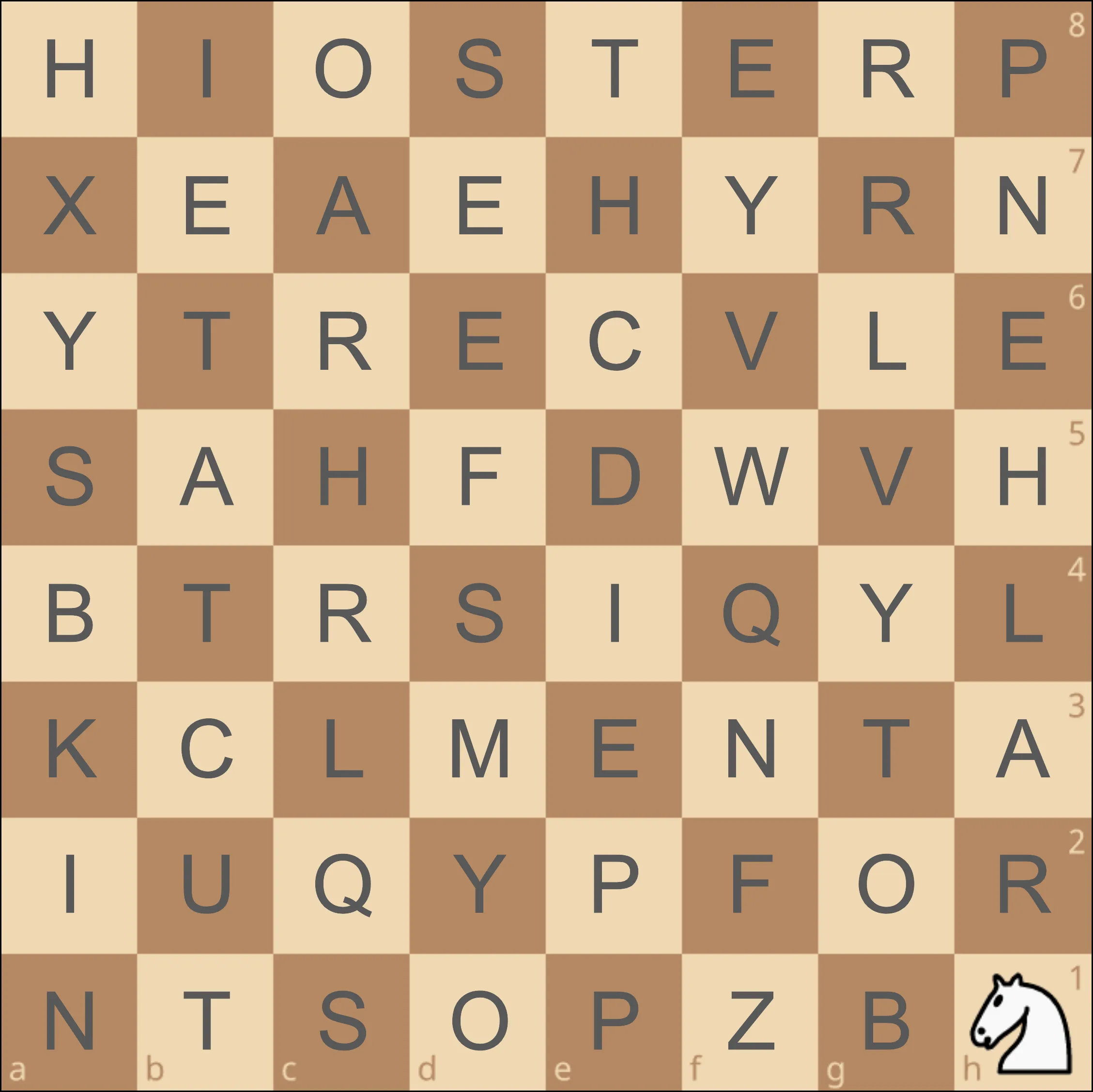 The lettered chess board